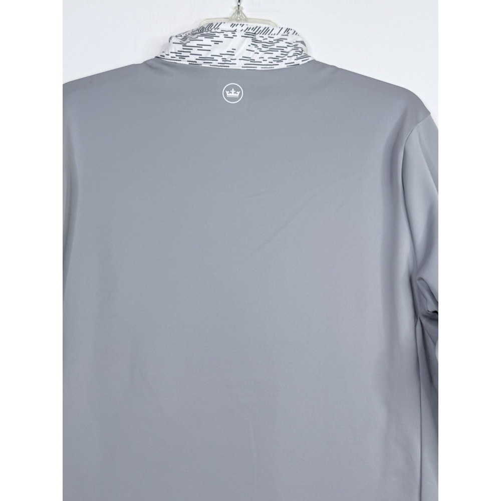 Peter Millar Weld Elite Hybrid 1/2 Zip White Gale Gray Pullover Jacket Large - Picture 9 of 12